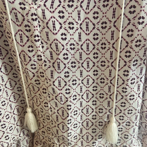 MADEWELL Women's Small 100% Silk Lily Ruffle Top in Echo Grid Blouse Tas… - Picture 7 of 13